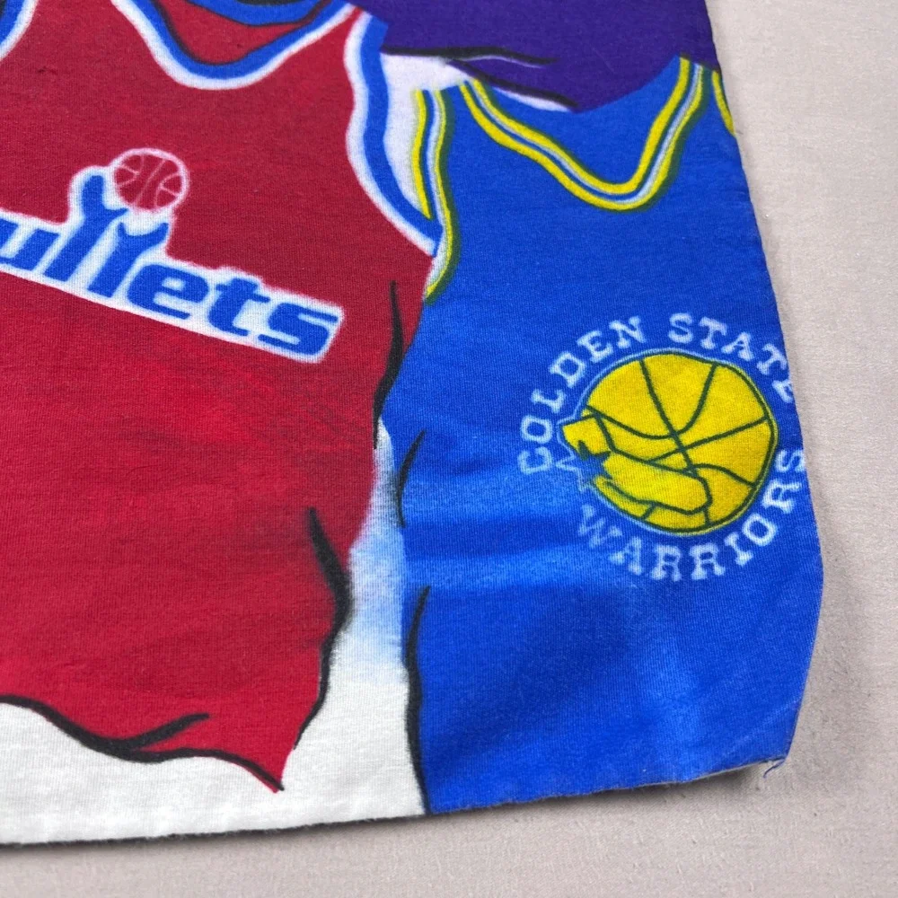 Vintage NBA All Team Jersey Print Pillowcase 90s Basketball Lakers Bulls Heat